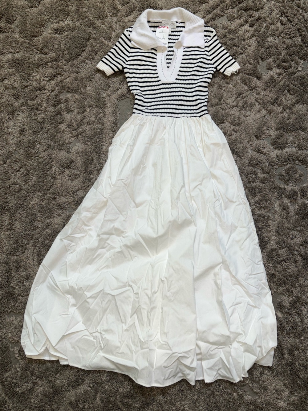 Rachel Zoe Black and White Striped Knit Dress